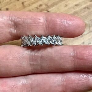 Thick marquise cut eternity ring